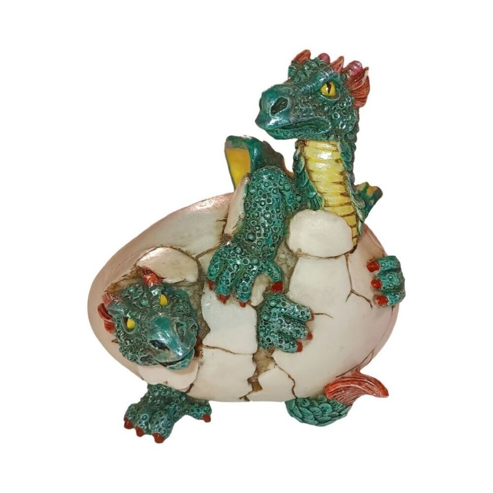 Vintage PACIFIC GIFTWARE 1998 W.U.I. Fantasy Hatching Green Dragon Egg #5196